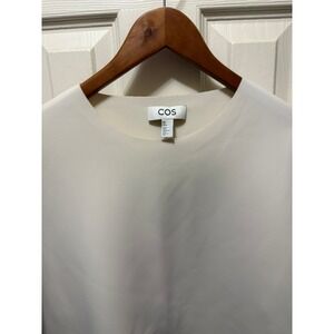 COS Womens Size Small Cream Off-White Short Sleeve Boxy Blouse Minimalist Top